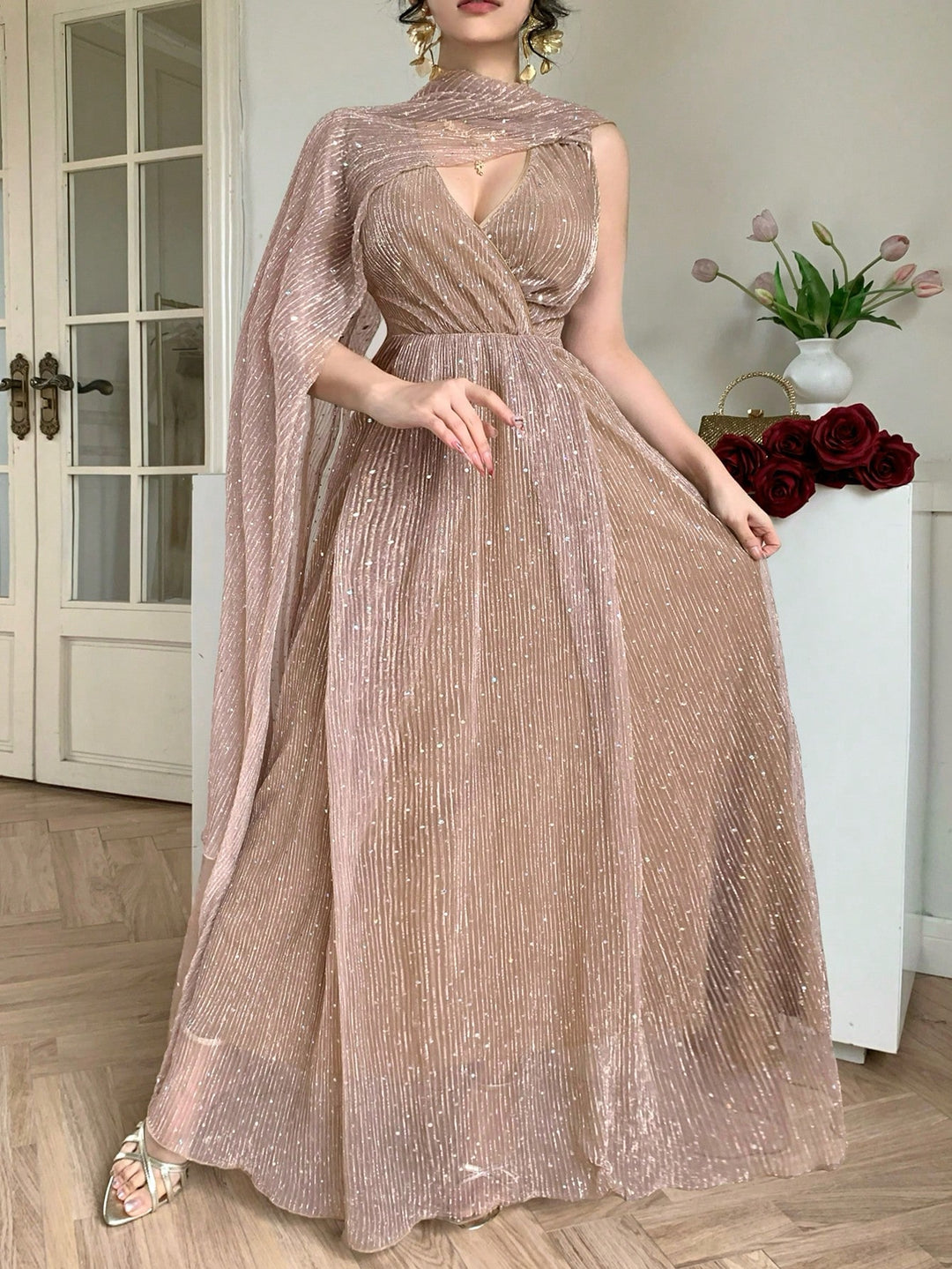 Rochie maxi SHEIN, kaki