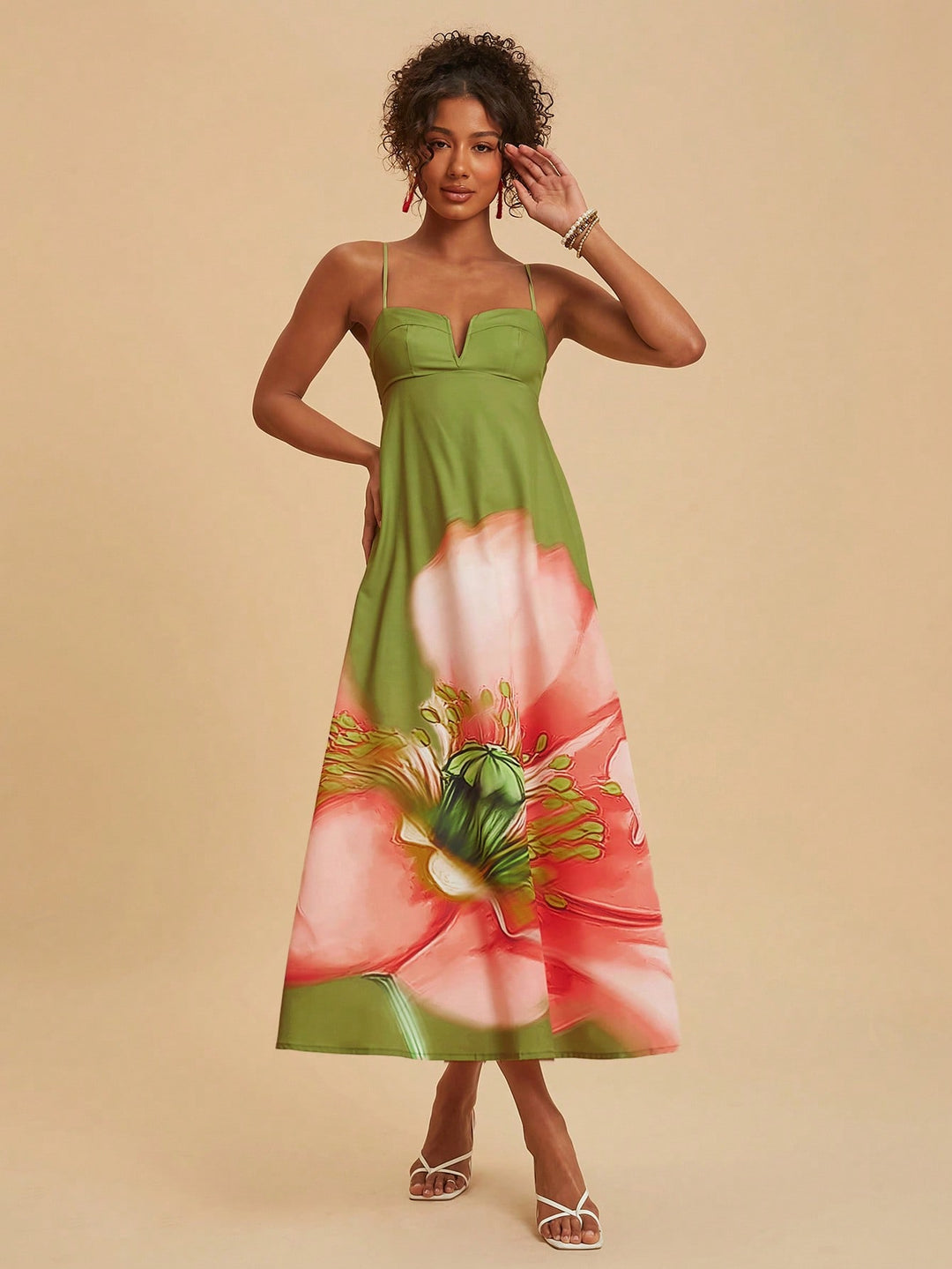 Rochie maxi SHEIN, verde