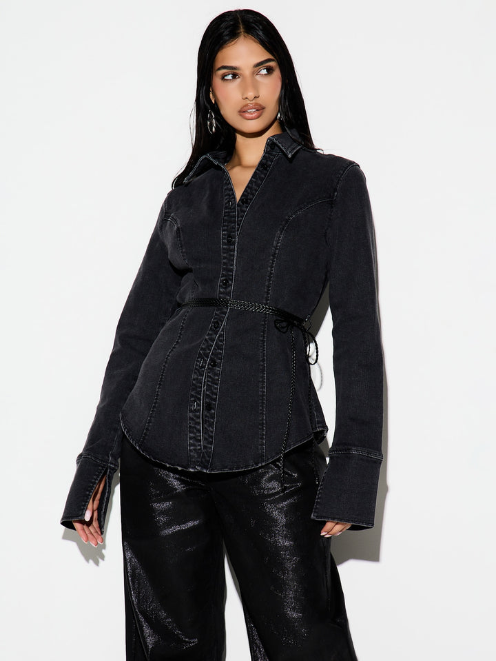 Jachetă denim SHEIN, negru