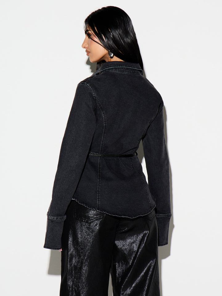 Jachetă denim SHEIN, negru