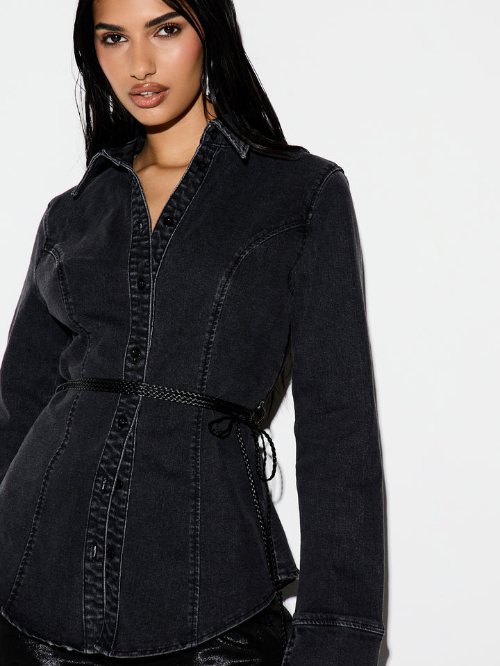 Jachetă denim SHEIN, negru