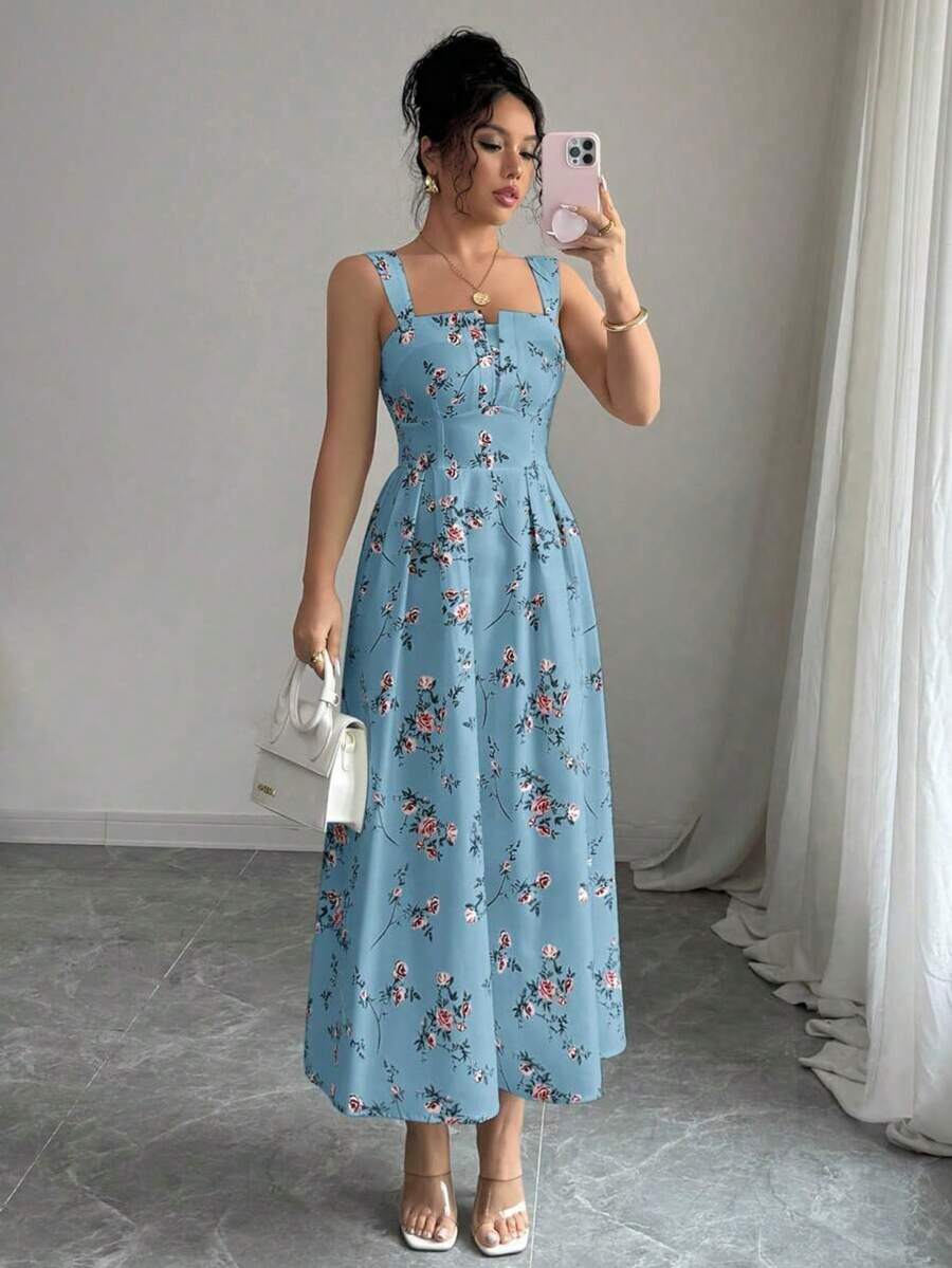 Rochie maxi SHEIN, albastru
