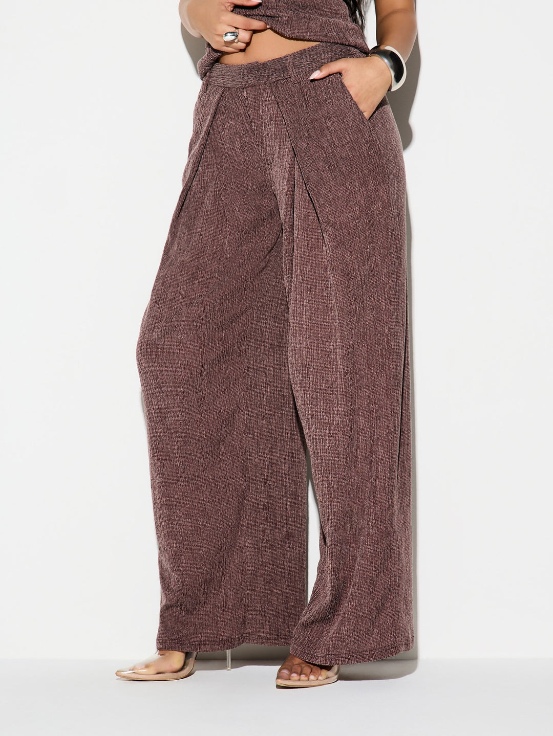 Pantaloni SHEIN, maro