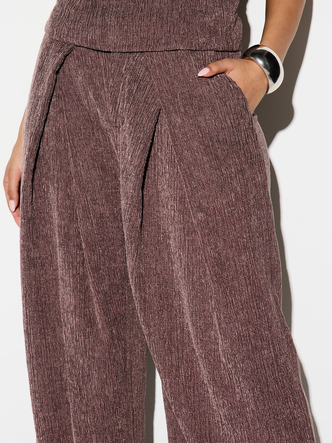 Pantaloni SHEIN, maro