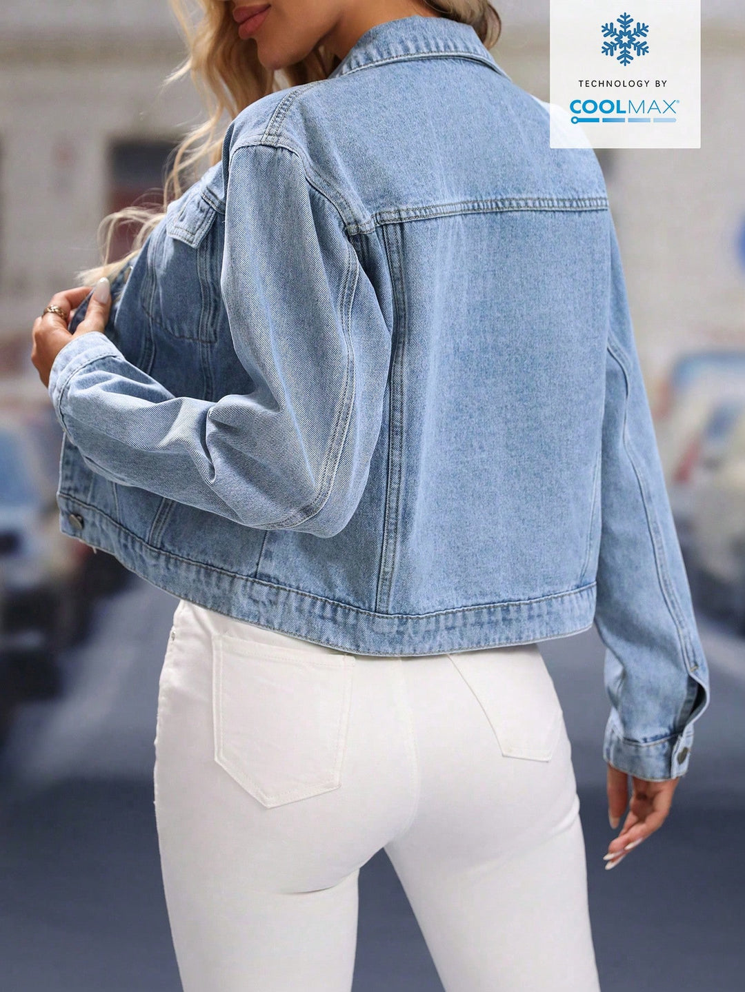 Jachetă denim SHEIN, albastru