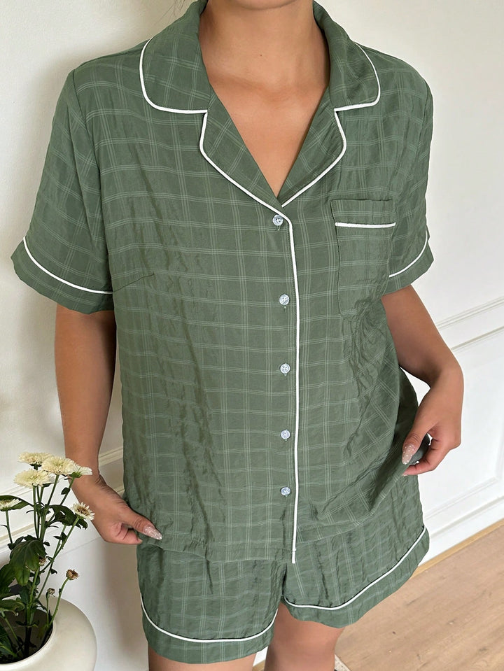 Set pijamale SHEIN, verde