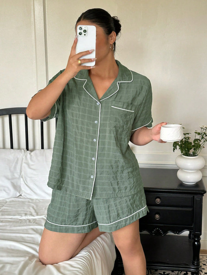 Set pijamale SHEIN, verde