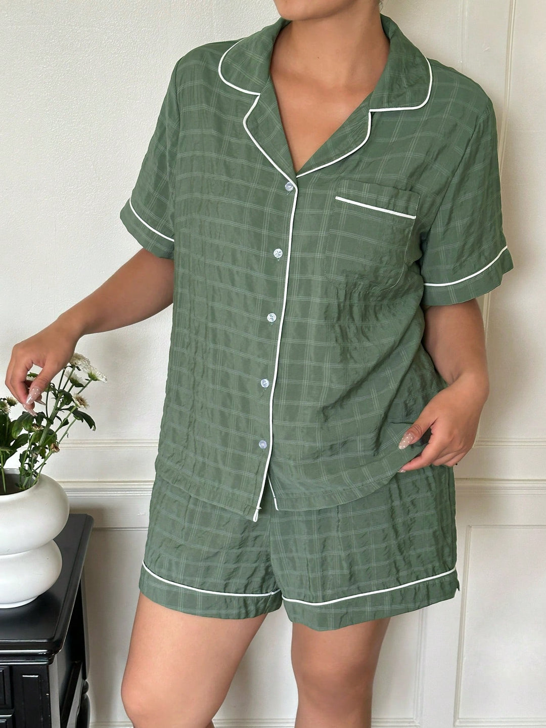 Set pijamale SHEIN, verde