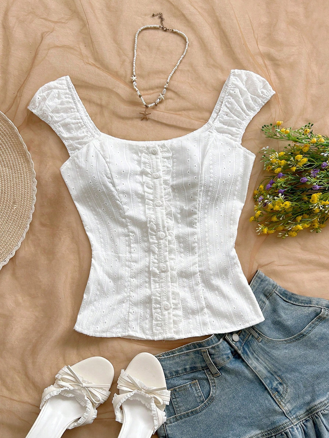 Top SHEIN, alb