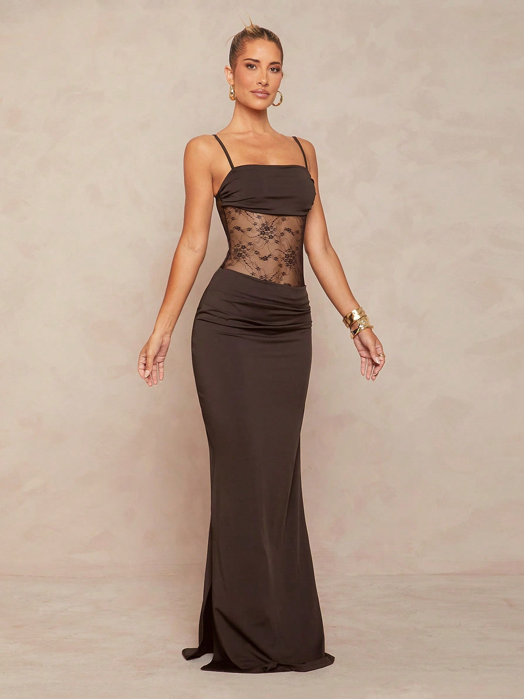Rochie maxi SHEIN, maro