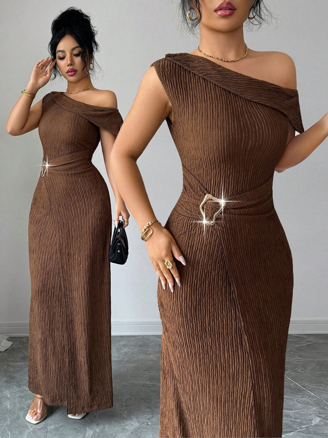 Rochie maxi SHEIN, maro