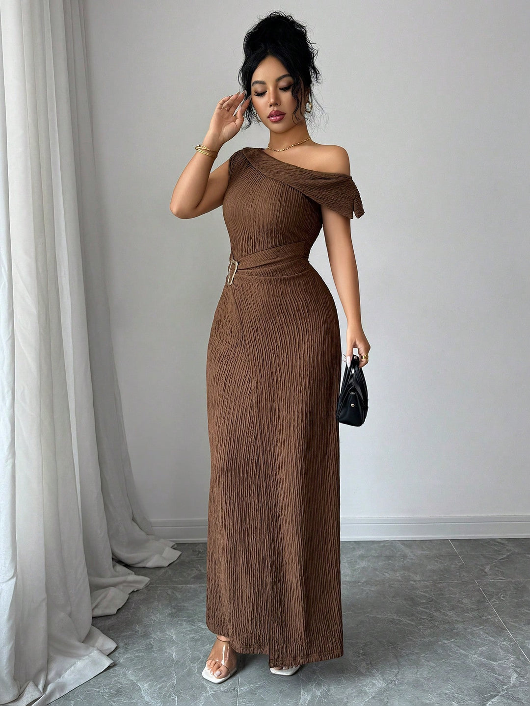 Rochie maxi SHEIN, maro