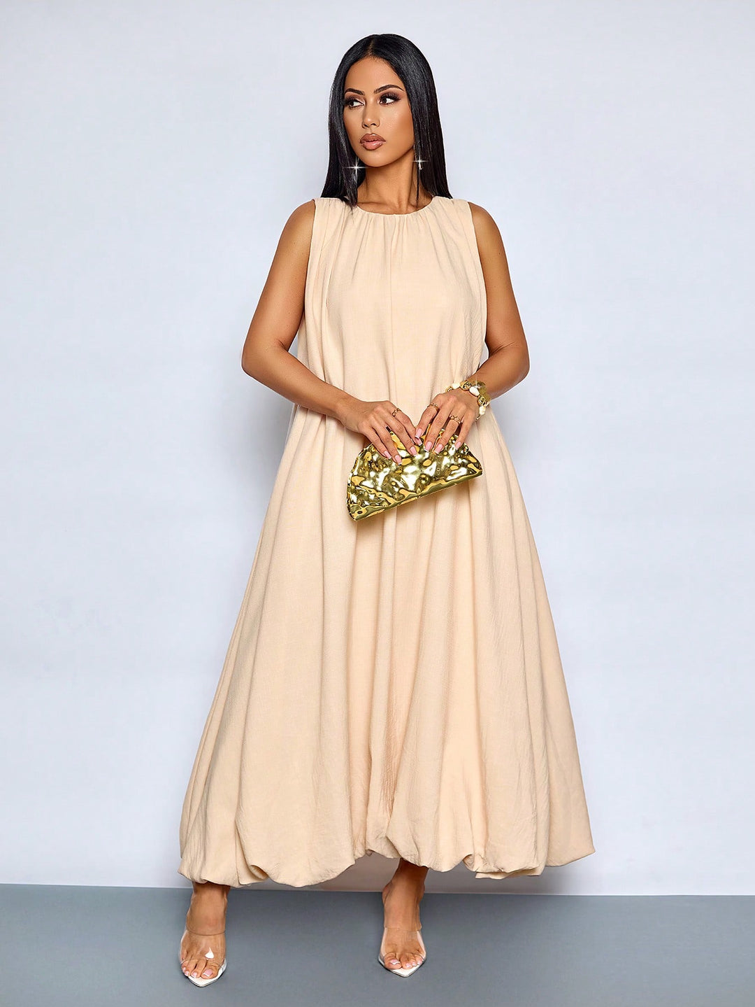 Rochie maxi SHEIN, bej