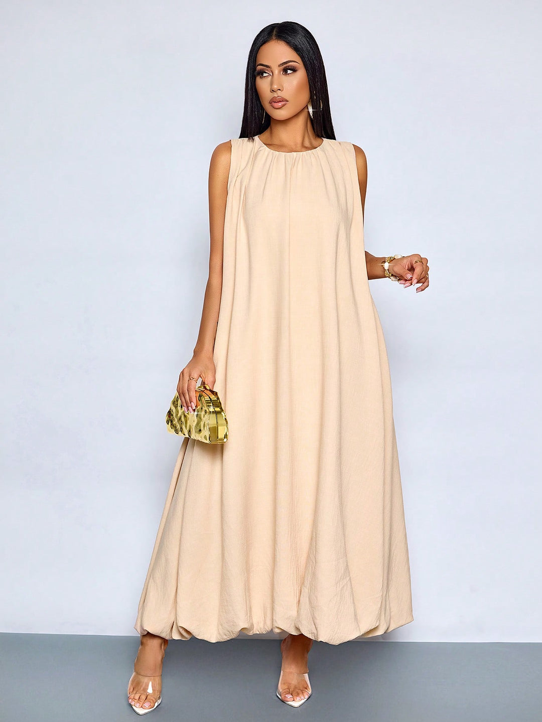 Rochie maxi SHEIN, bej