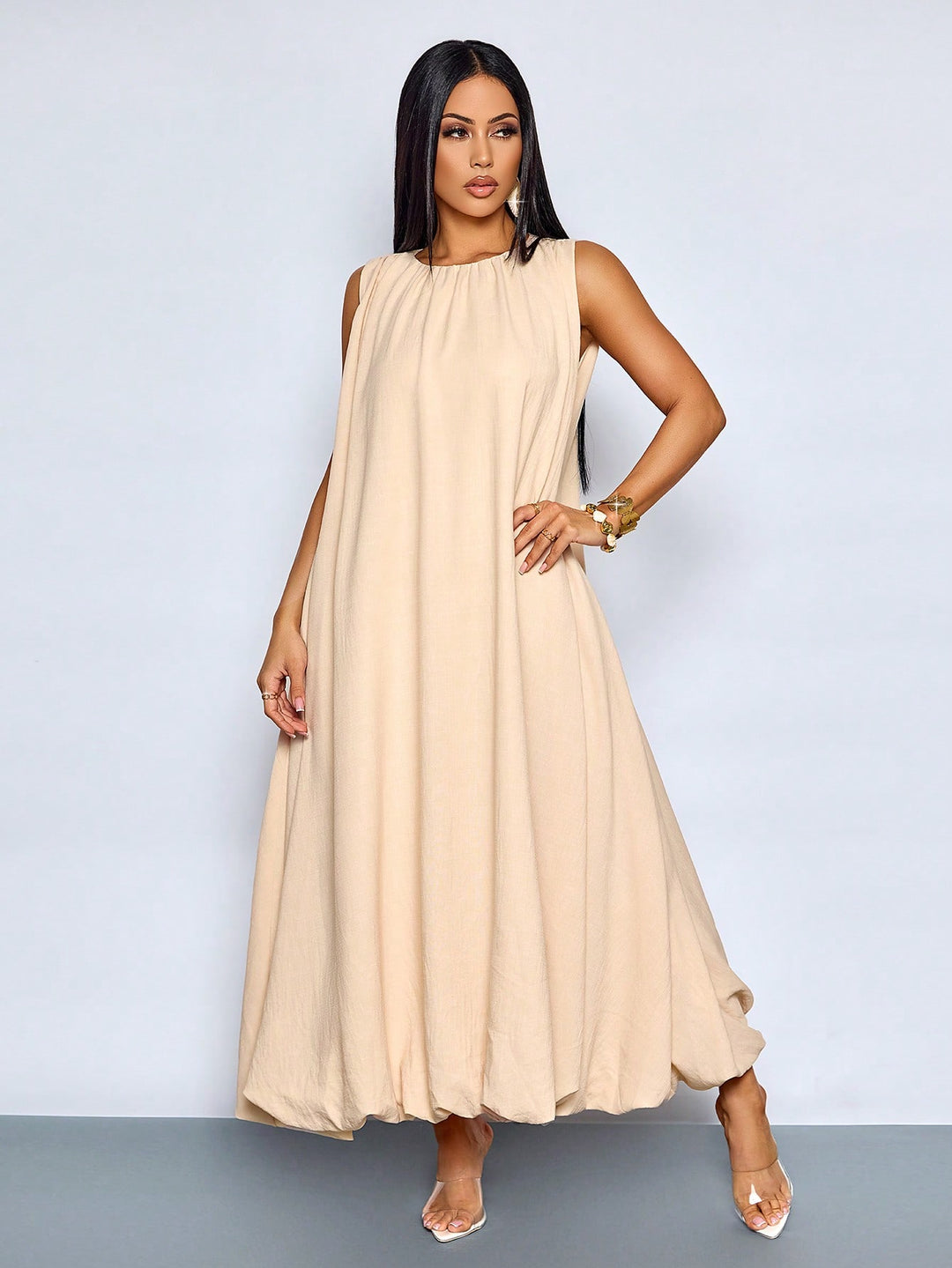 Rochie maxi SHEIN, bej