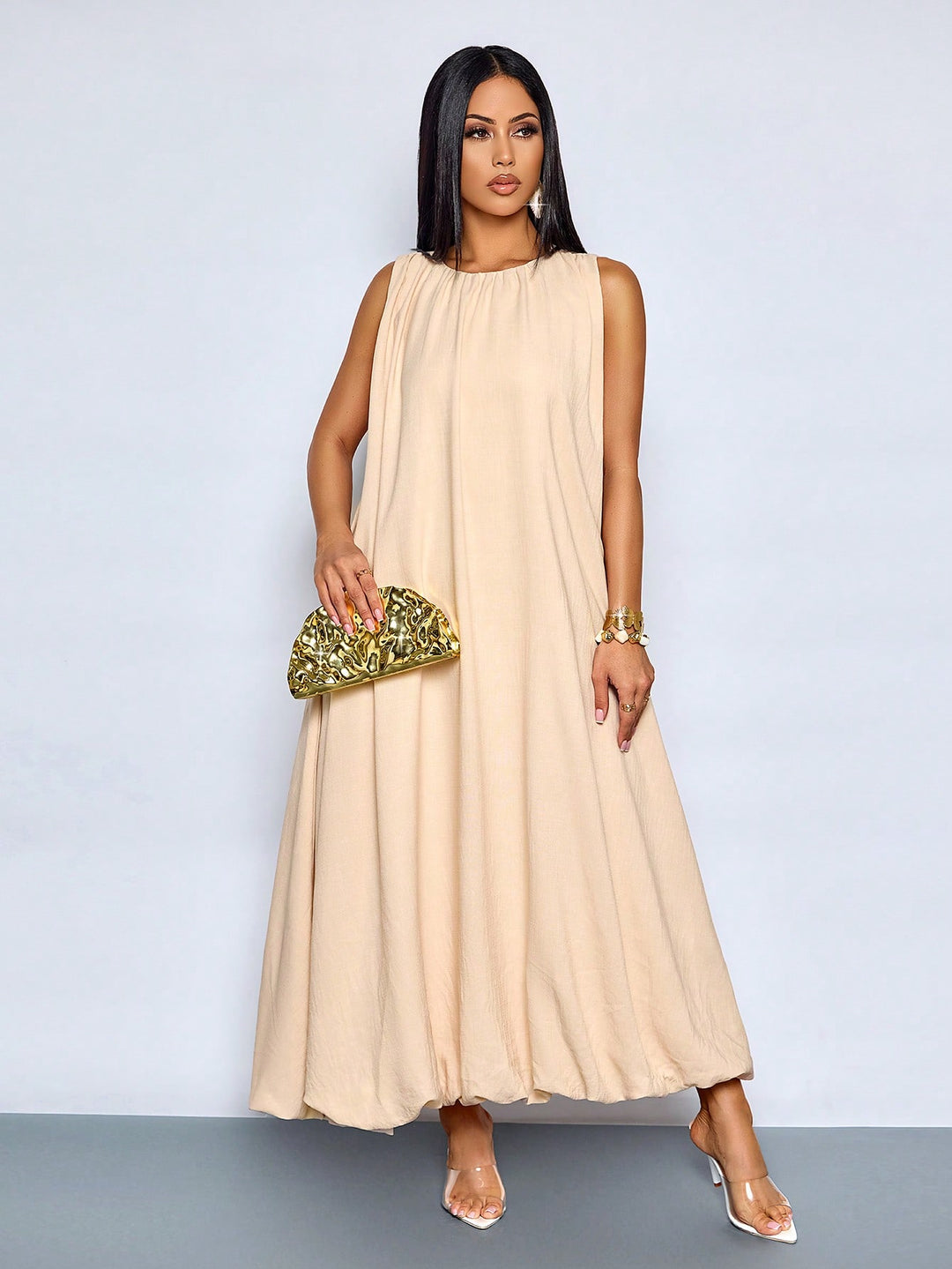 Rochie maxi SHEIN, bej