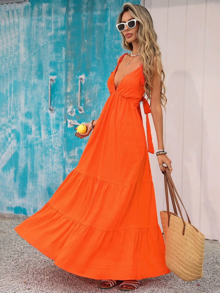 Rochie maxi SHEIN, portocaliu