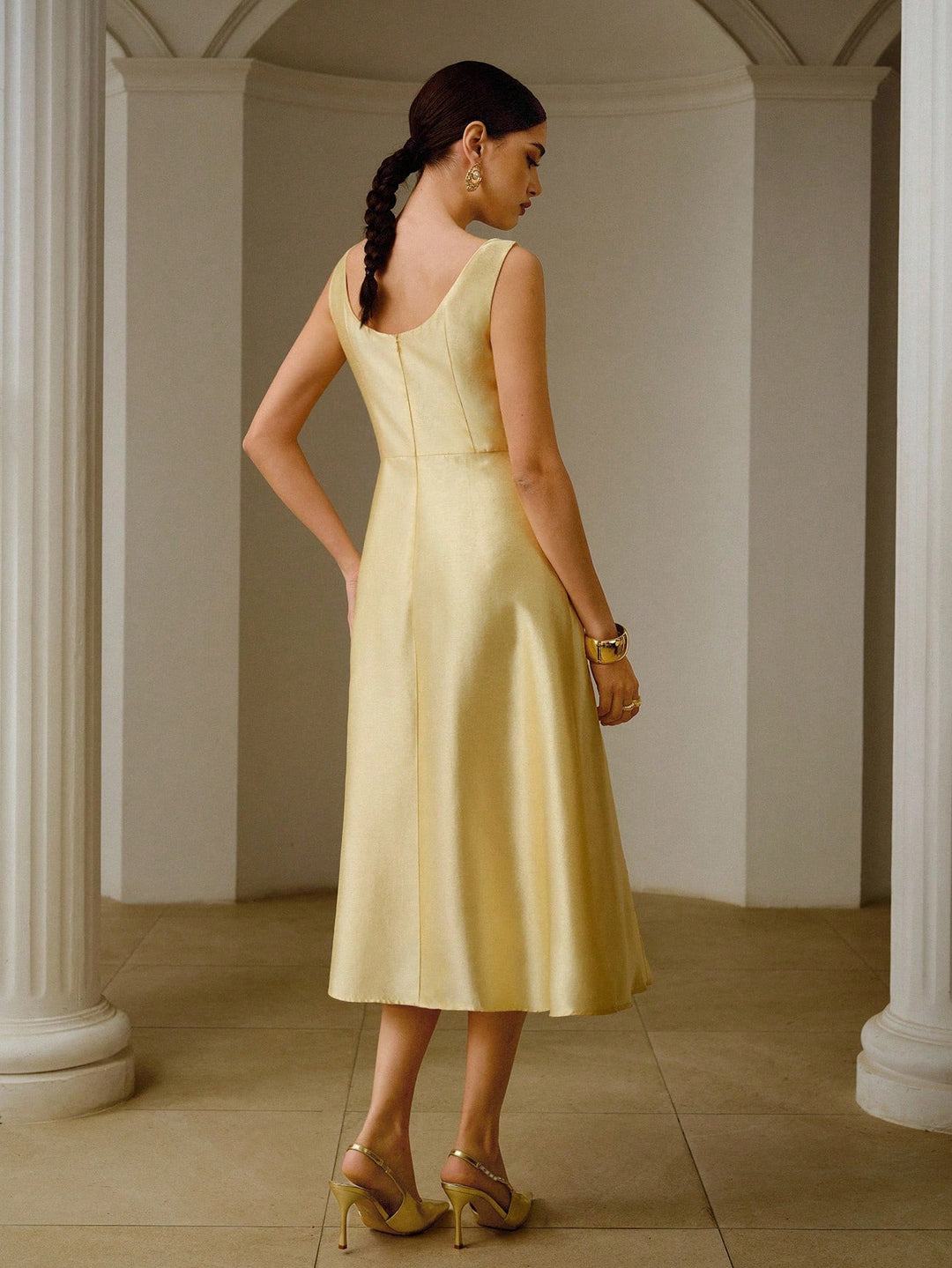 Rochie midi SHEIN, galben