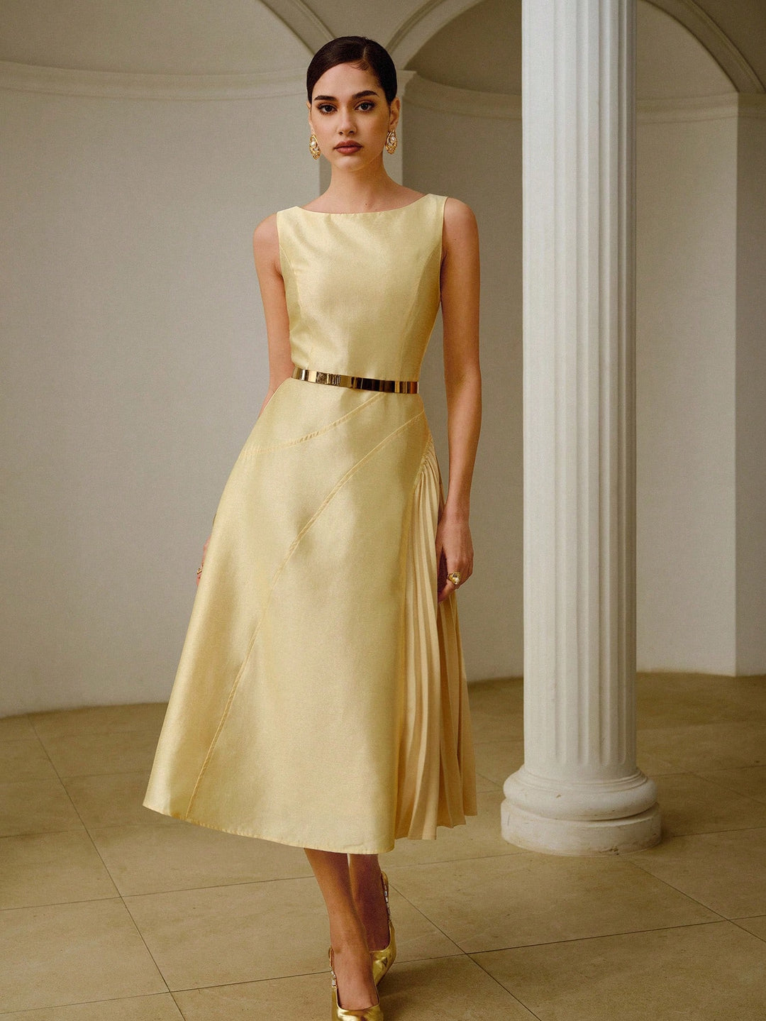 Rochie midi SHEIN, galben