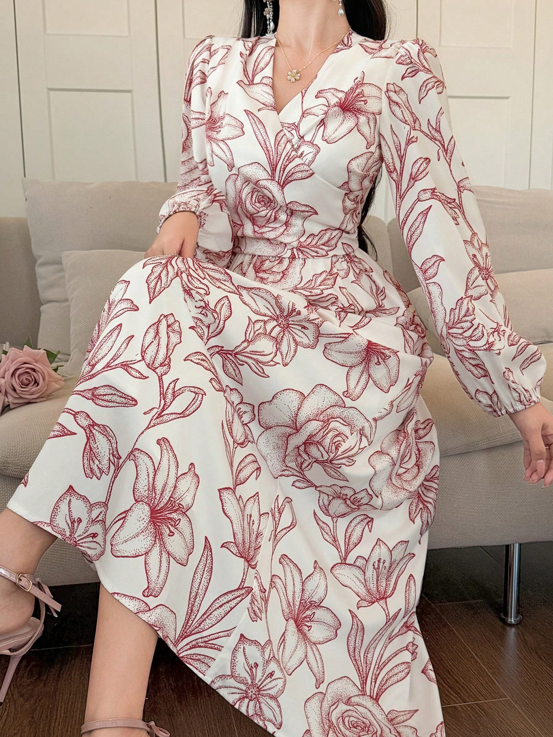 Rochie maxi SHEIN, bej