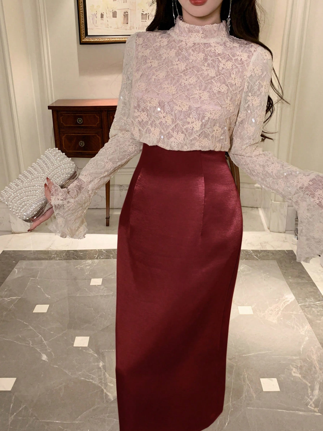 Rochie maxi SHEIN, vișiniu