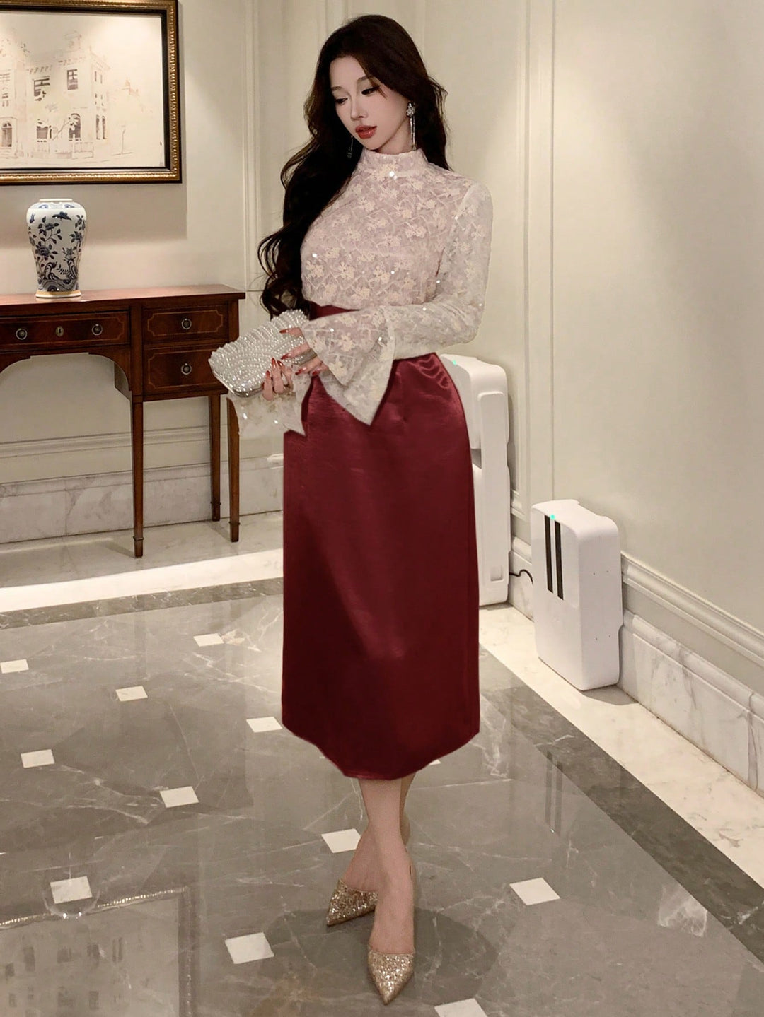 Rochie maxi SHEIN, vișiniu