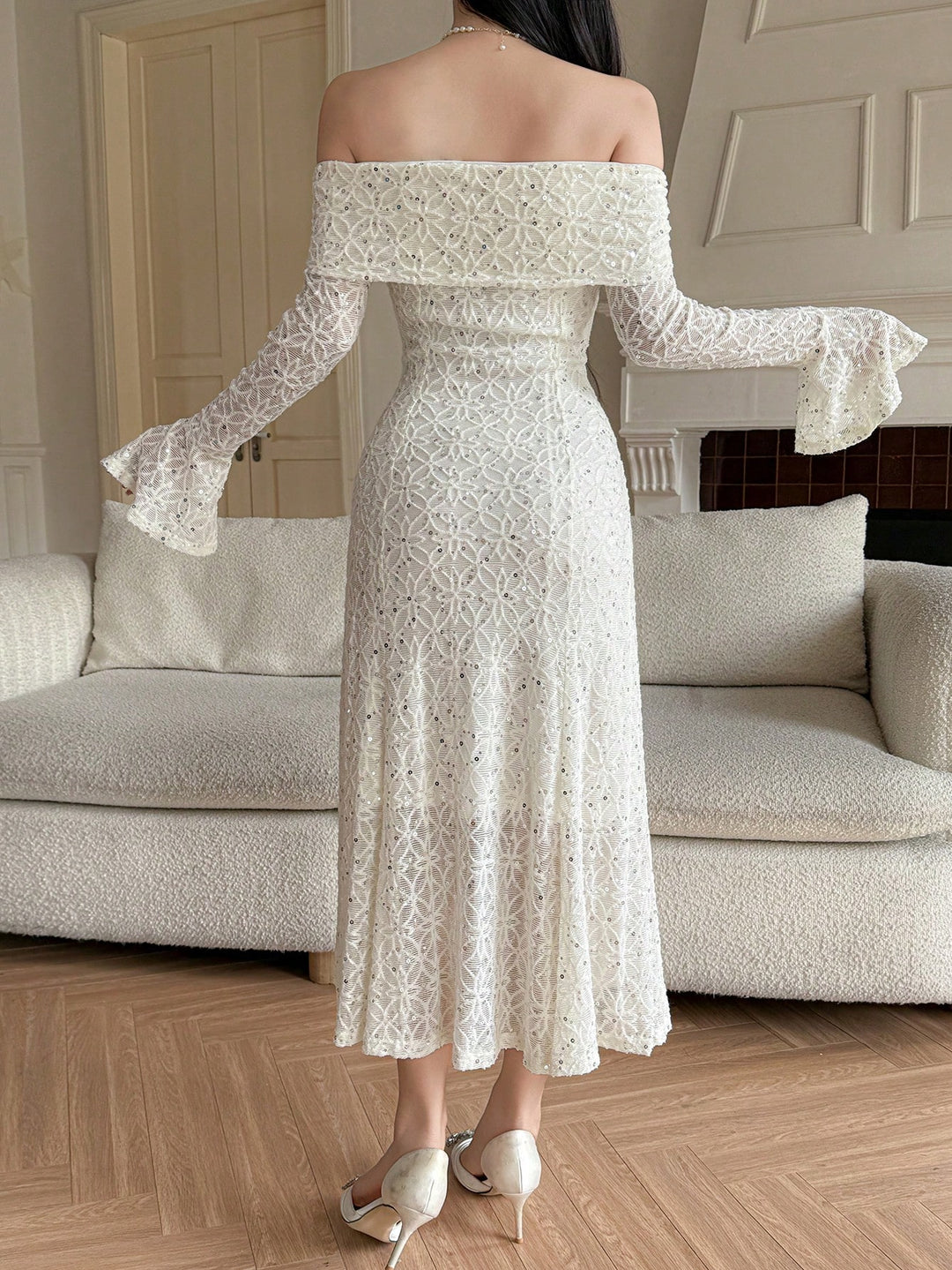 Rochie midi SHEIN, alb