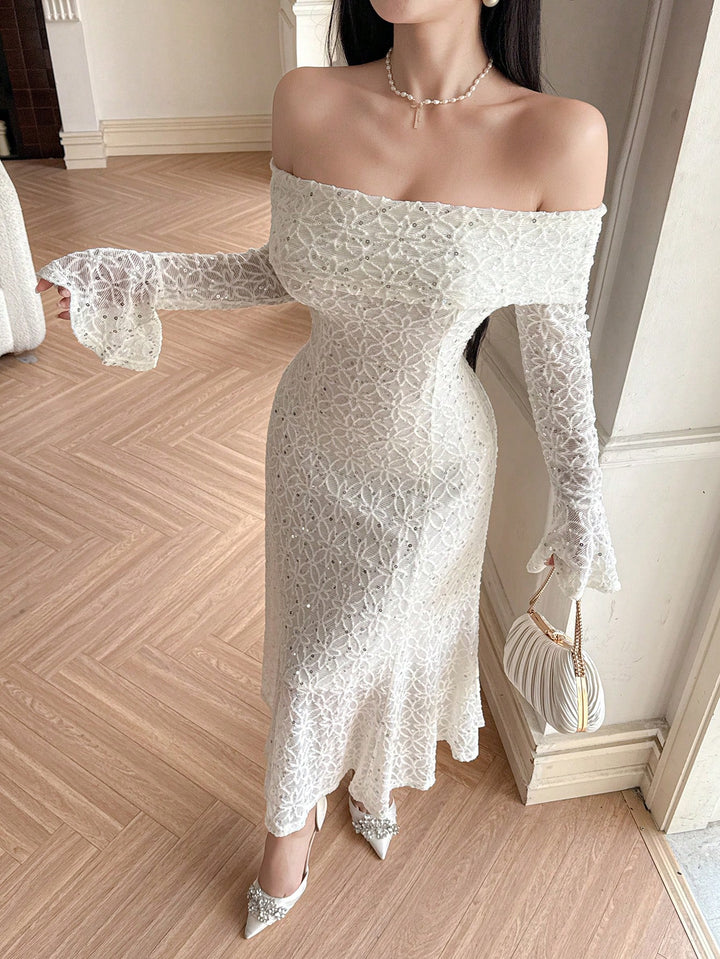 Rochie midi SHEIN, alb