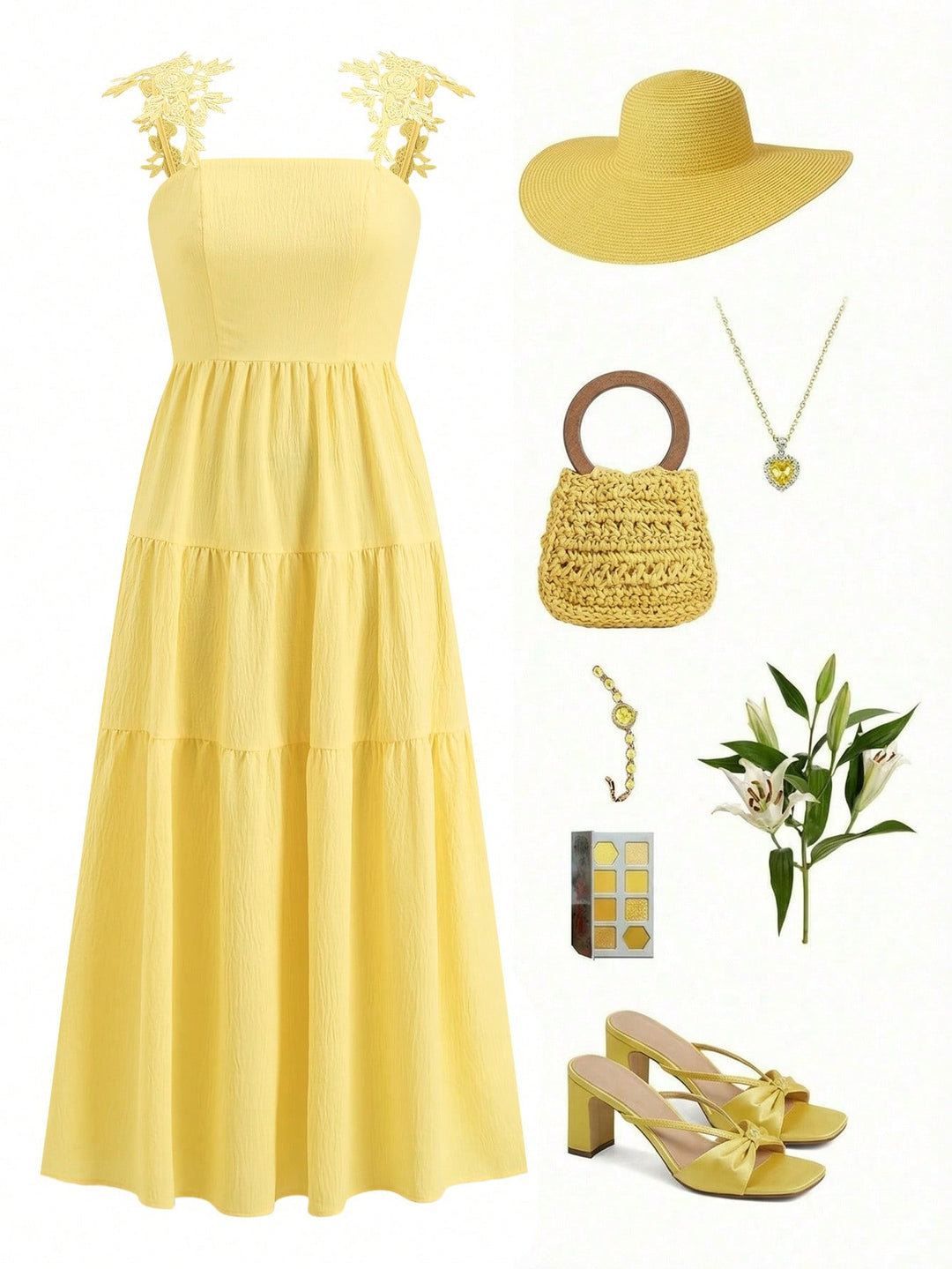 Rochie maxi SHEIN, galben
