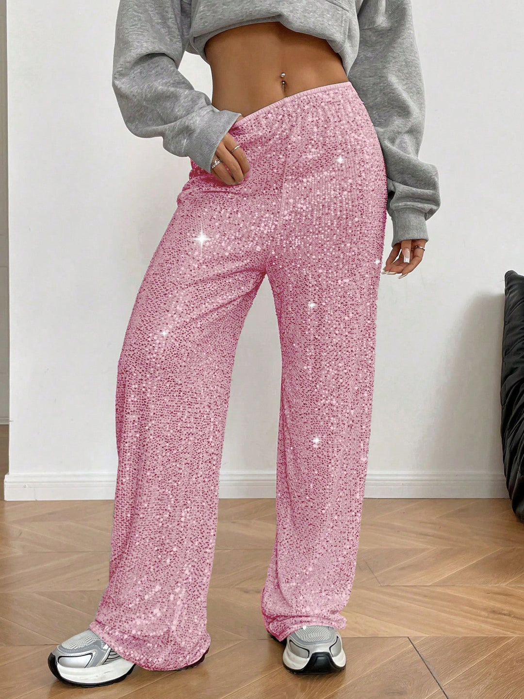 Pantaloni SHEIN, roz