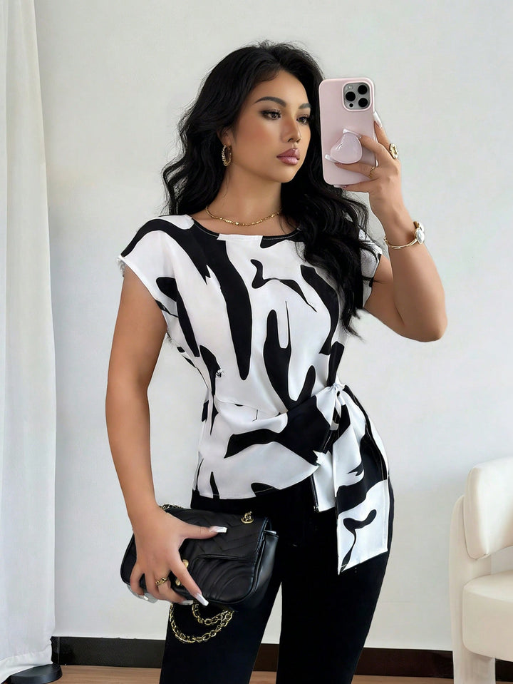 Bluza asimetrică SHEIN, negru