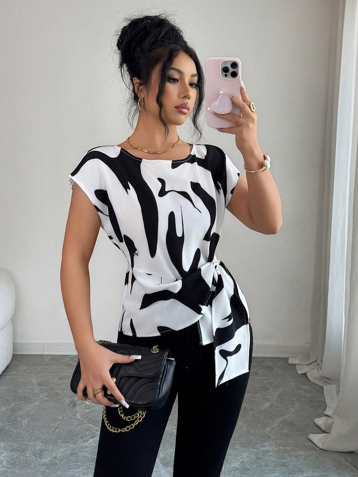 Bluza asimetrică SHEIN, negru