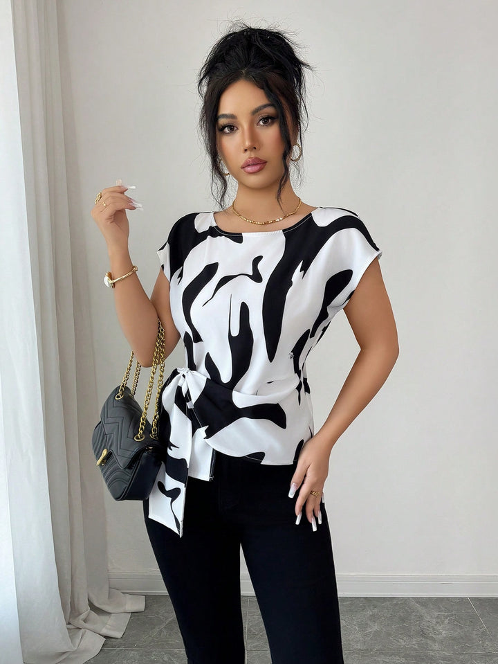 Bluza asimetrică SHEIN, negru
