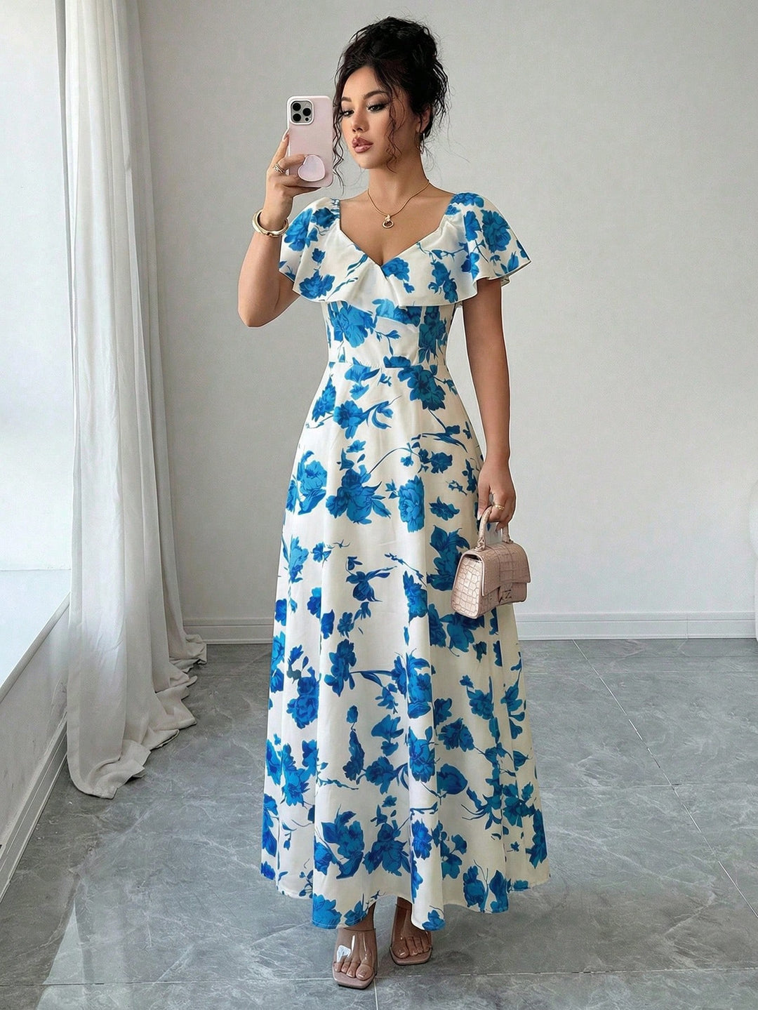 Rochie maxi SHEIN, albastru