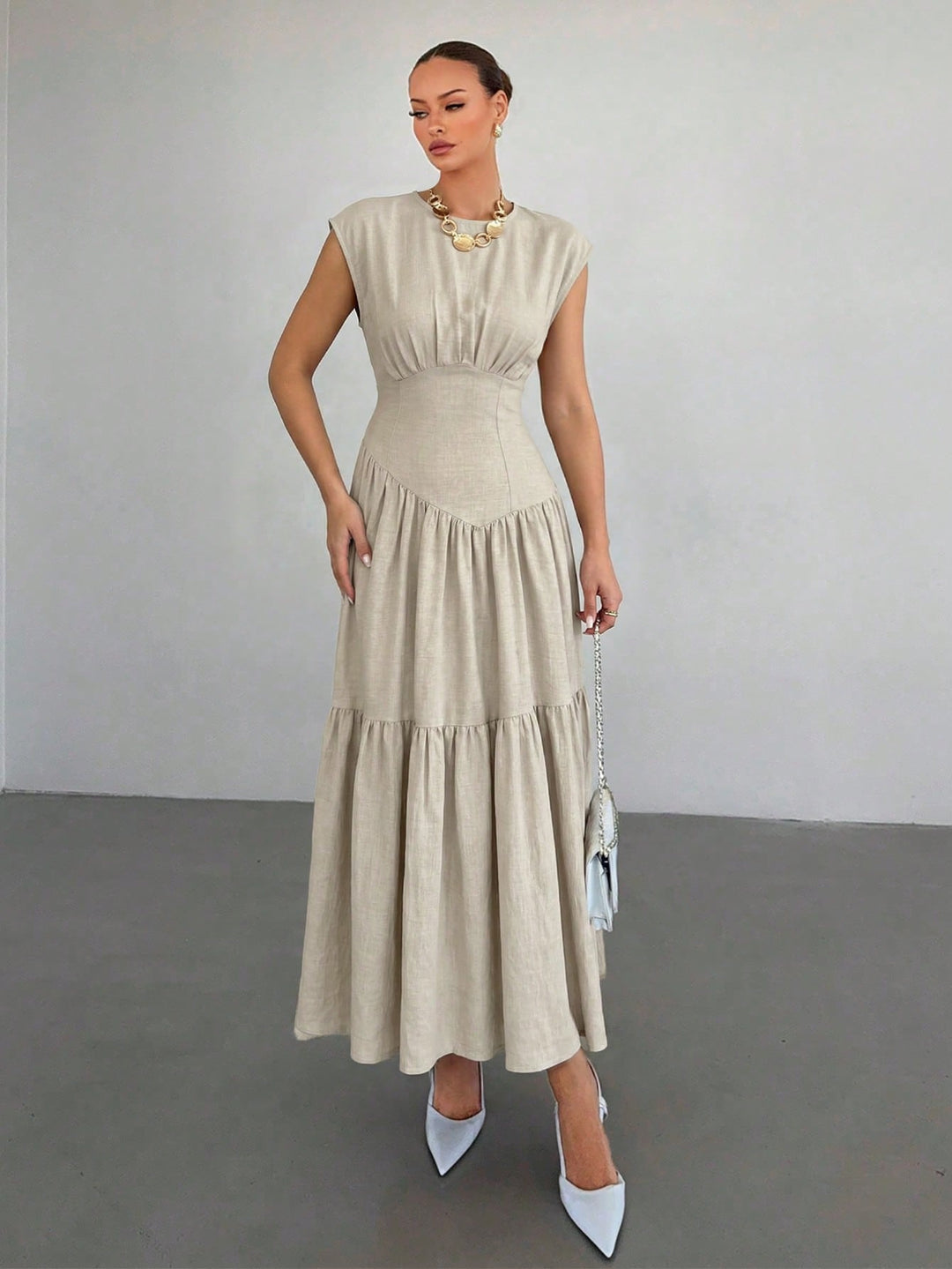 Rochie maxi SHEIN, bej