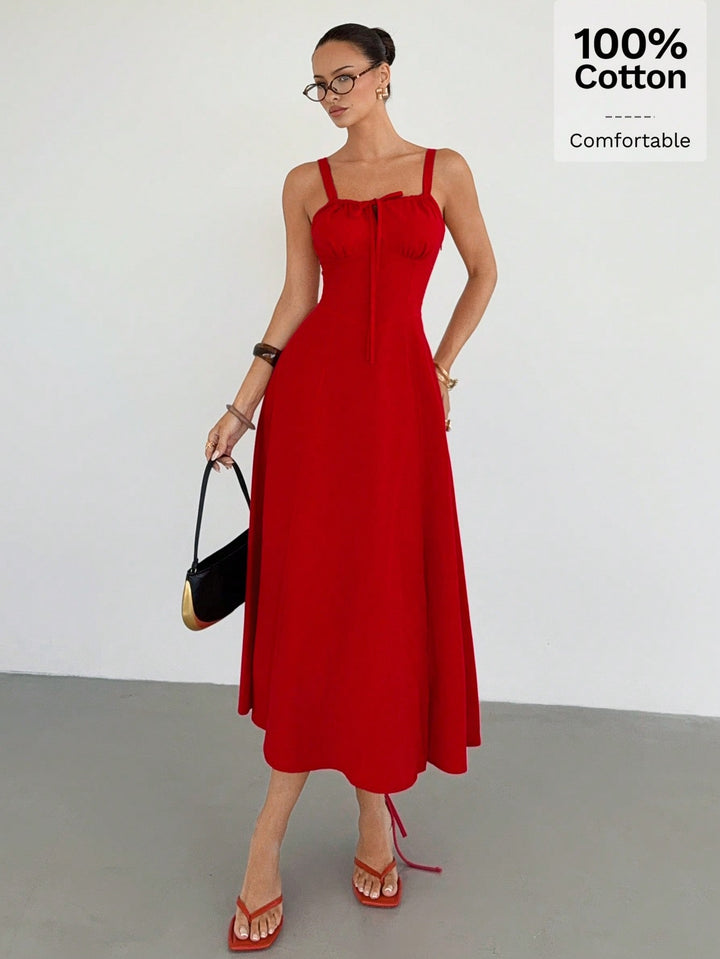 SHEIN midi ruha, piros
