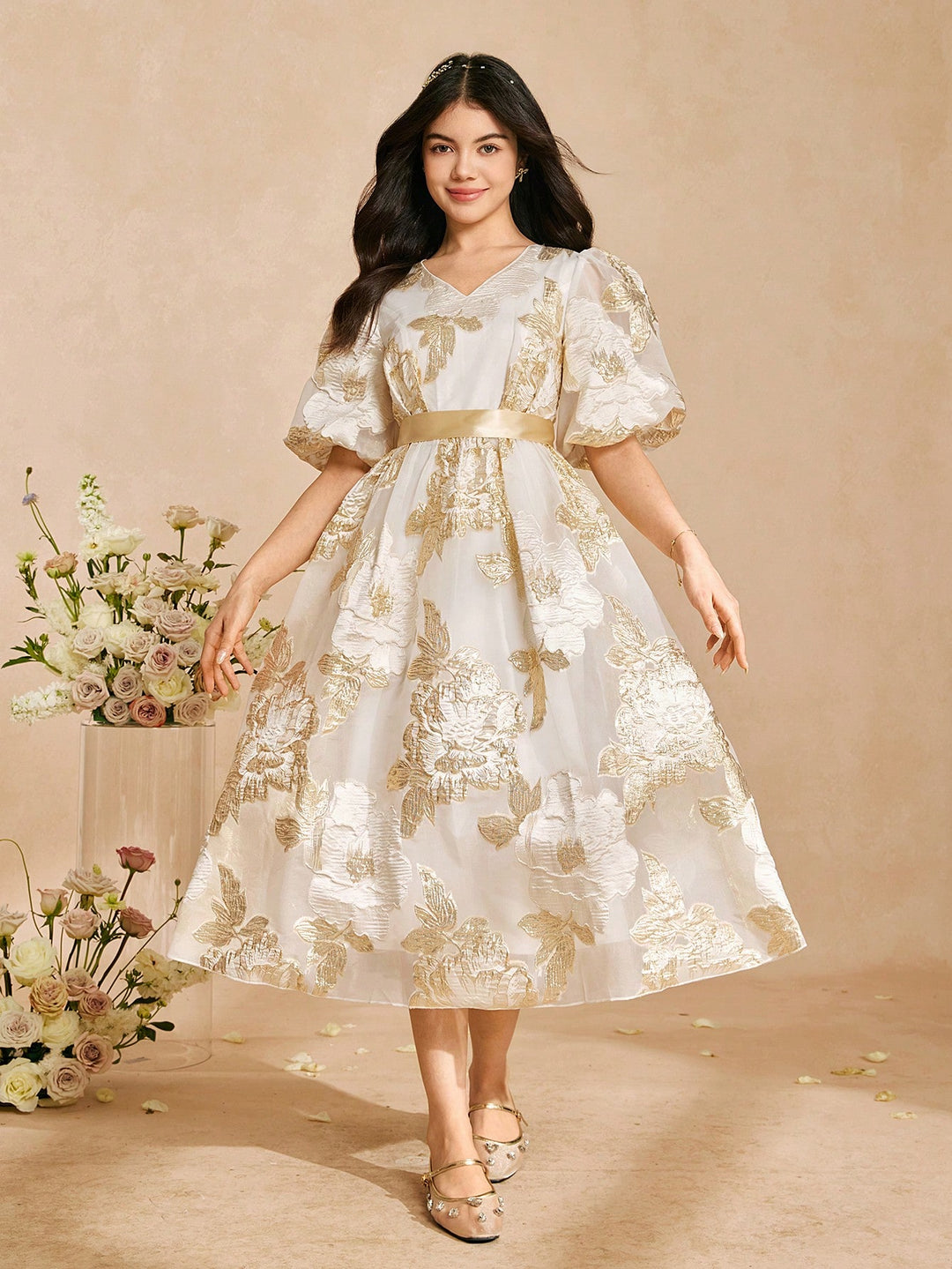 Rochie pentru ocazii speciale SHEIN, bej