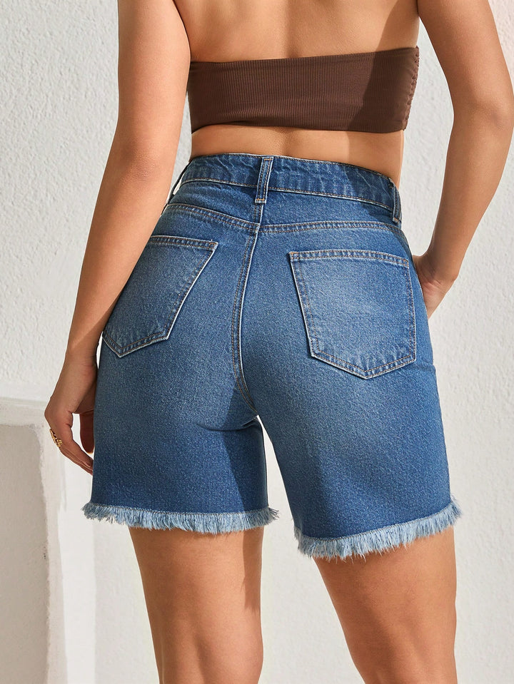 Pantaloni scurți de blugi SHEIN, albastru