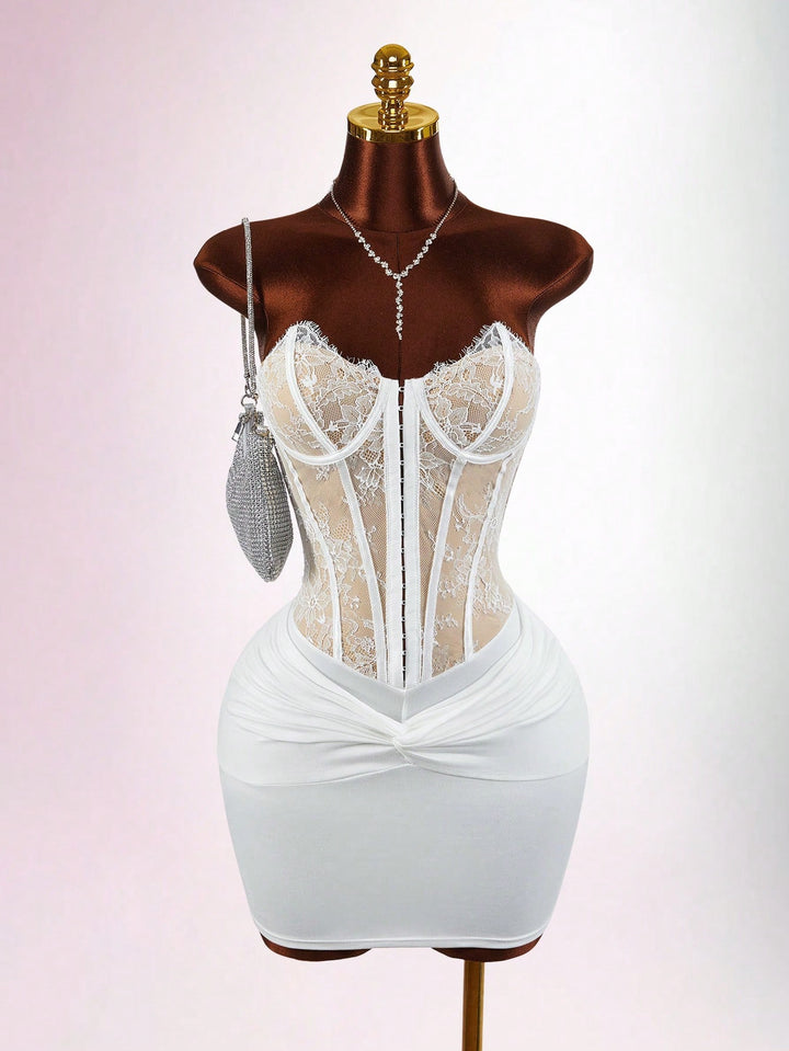 Rochie mini SHEIN, alb
