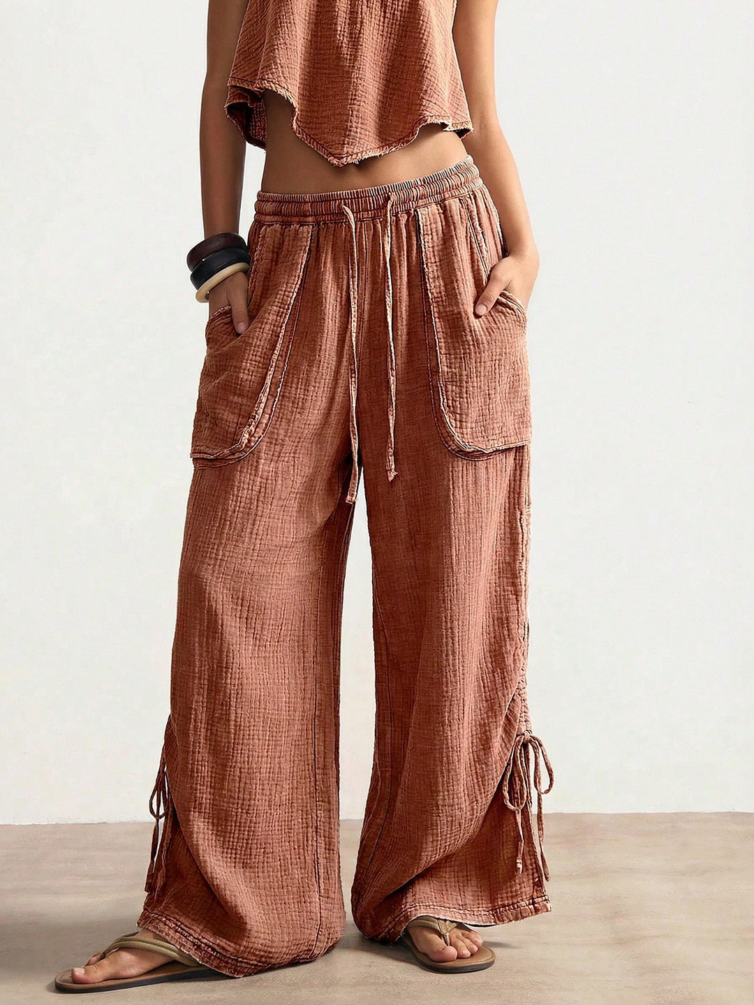 Pantaloni SHEIN, roz