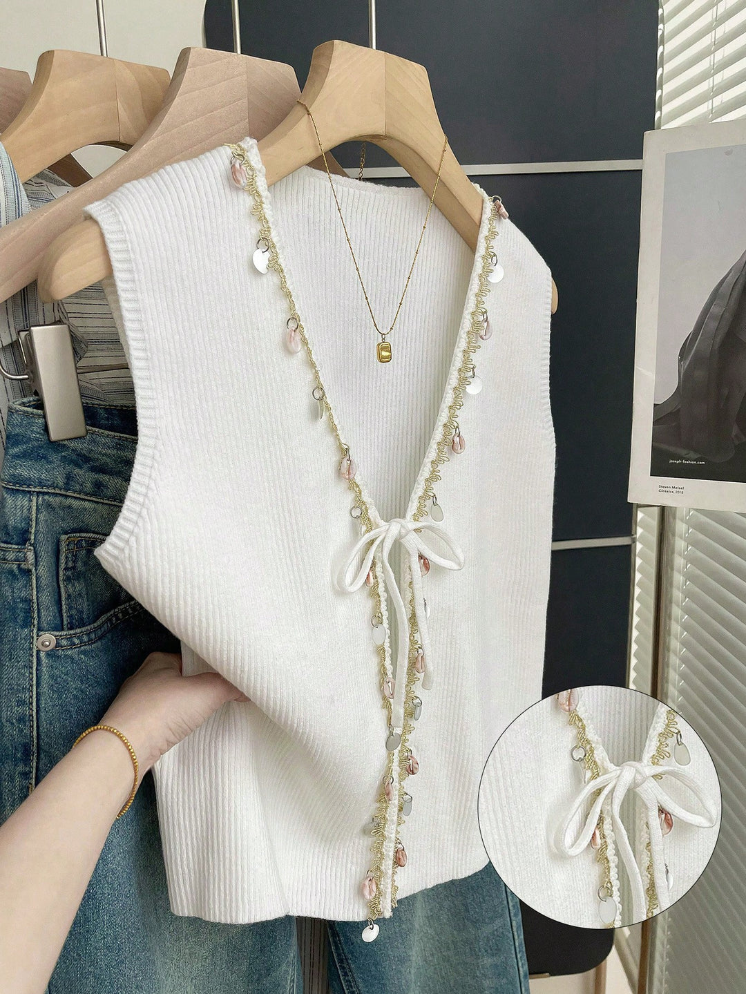 Cardigan SHEIN, alb