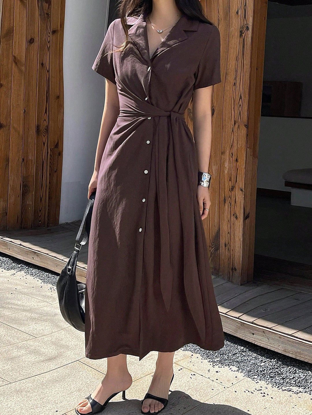 Rochie midi SHEIN, maro