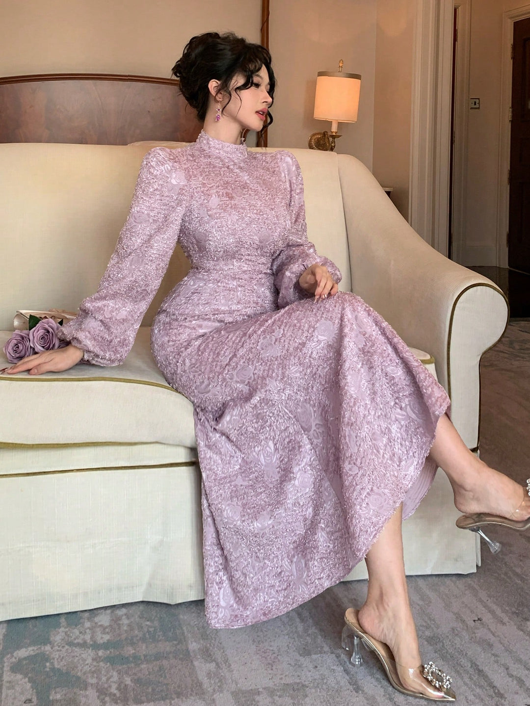 Rochie midi SHEIN, roz