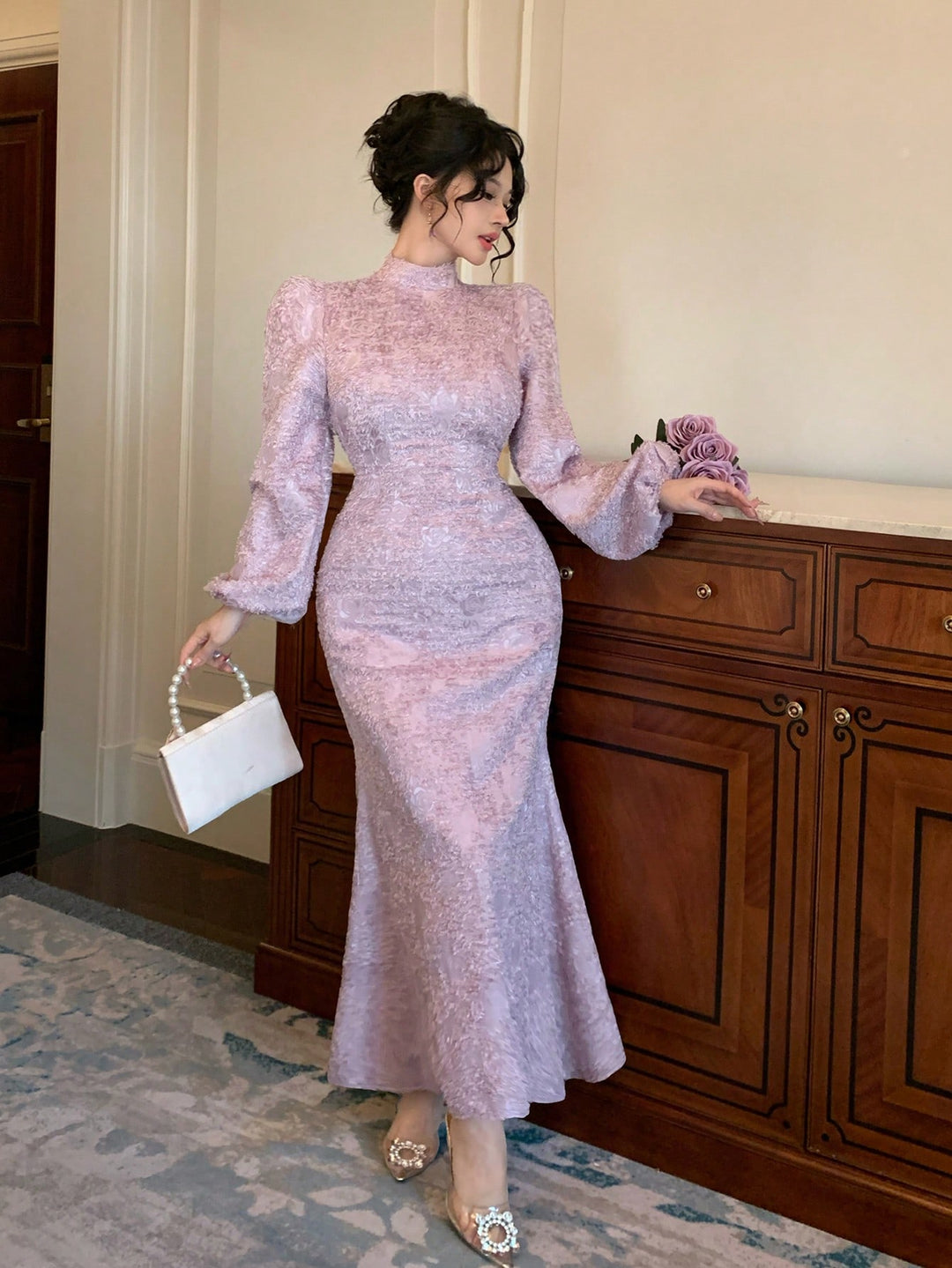 Rochie midi SHEIN, roz