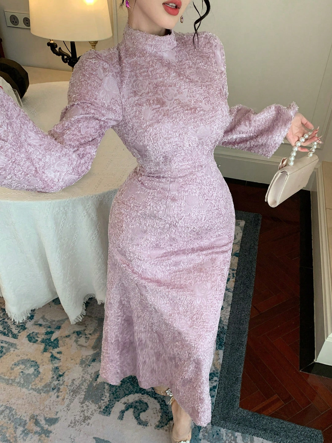 Rochie midi SHEIN, roz