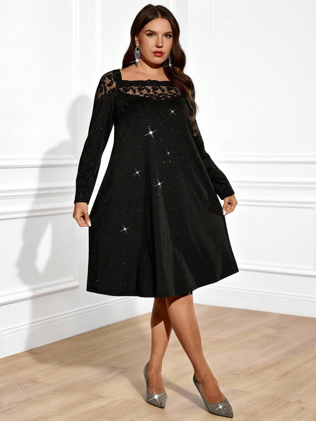 Rochie midi SHEIN, negru