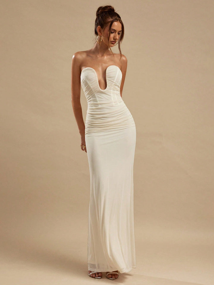 Rochie maxi SHEIN, bej