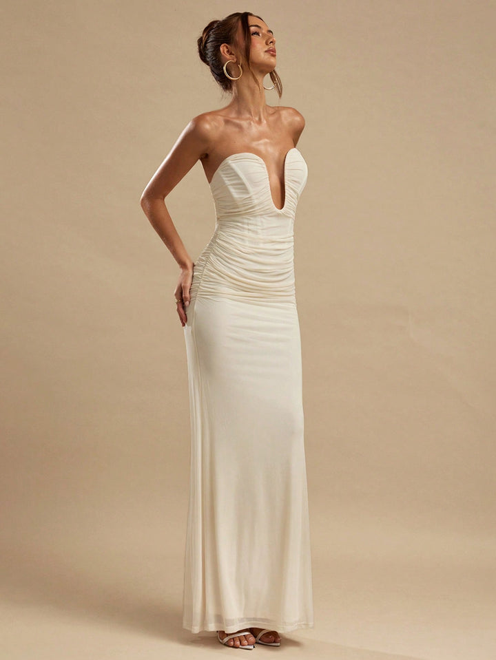 Rochie maxi SHEIN, bej