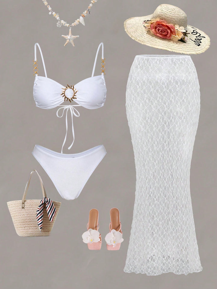 Set bikini SHEIN, alb