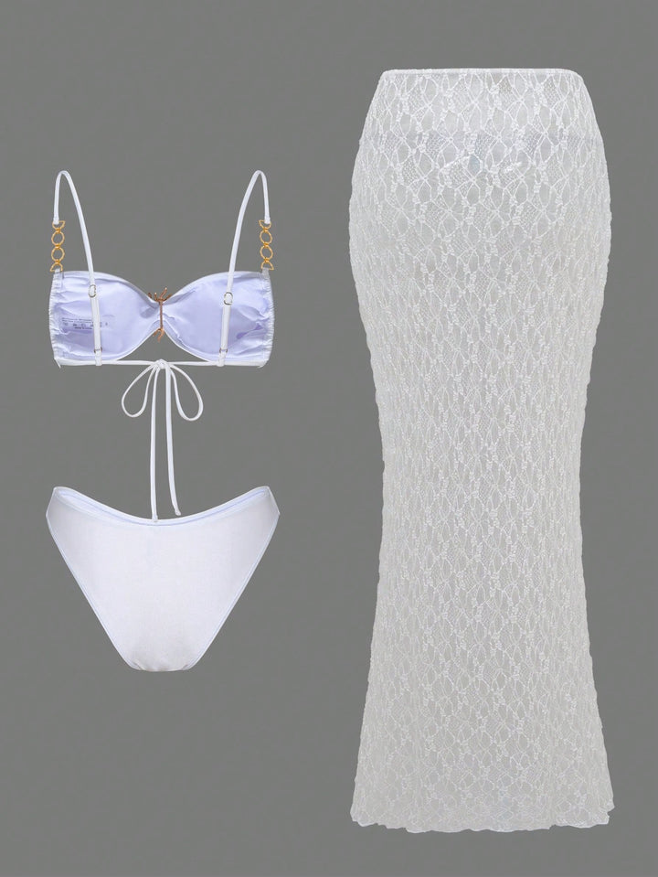 Set bikini SHEIN, alb